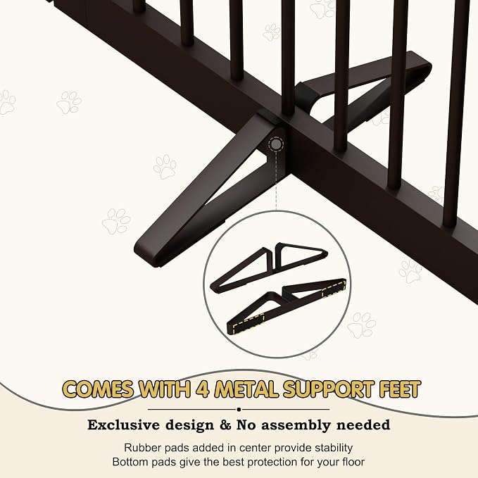 Freestanding Pet Gates with Walk Through Door, Dog Indoor Fence, Dog Gate - Image 3