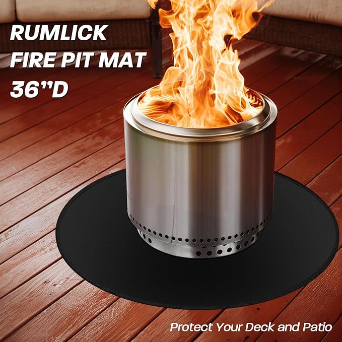Grill Pad Floor Mat, 39-Inch Round Fiberglass for Fire Pits