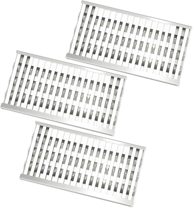 3 Pack 18 5/8" Stainless Steel Grill Heat Plates Shield Flame Tamer Ceramic Rod by Meyafiny