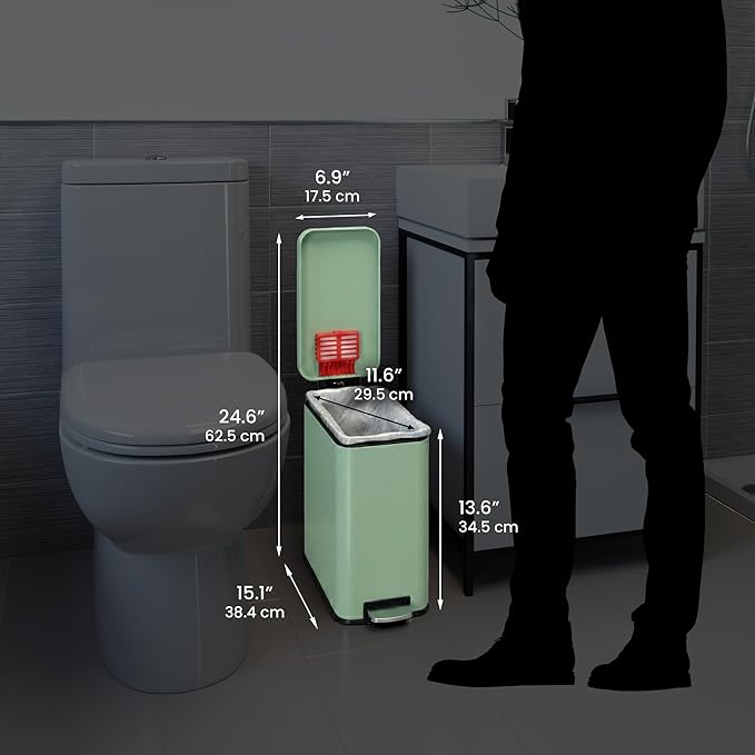 iTouchless SoftStep 3 Gallon Slim Bathroom Trash Can - Image 6