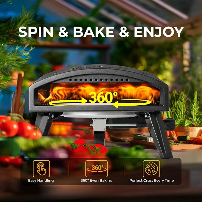 EchoSmile 12'' Gas Outdoor Pizza Oven, Propane Pizza Cooker Reaches 950°F - Image 7