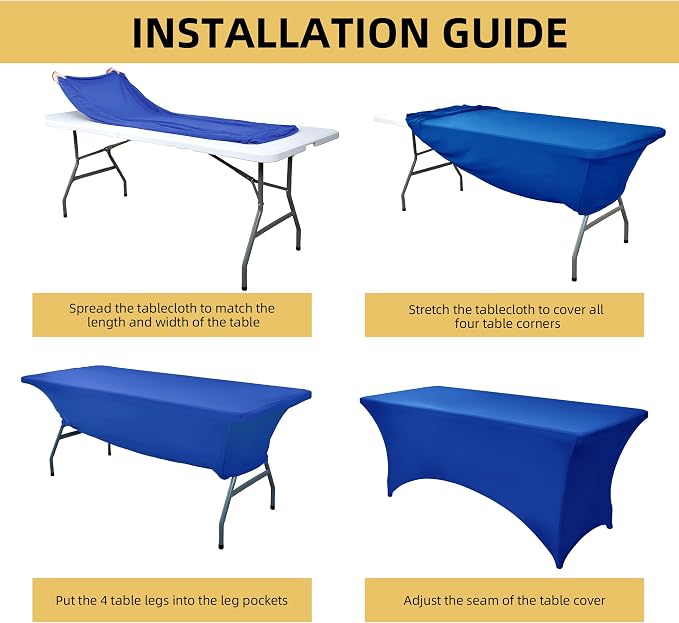 6-Pack 6ft Spandex Table Covers - Image 5
