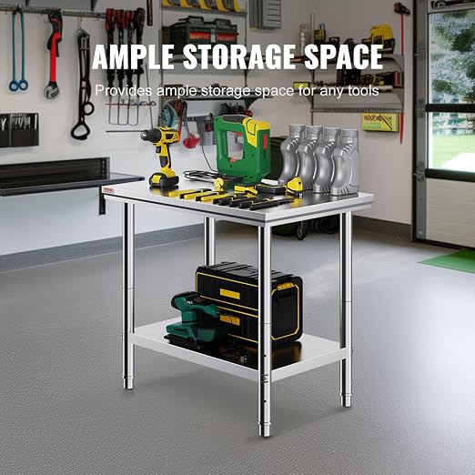 Vevor Stainless Steel 900x600x800 mm Commercial Kitchen Prep & Heavy Duty Metal - Image 4