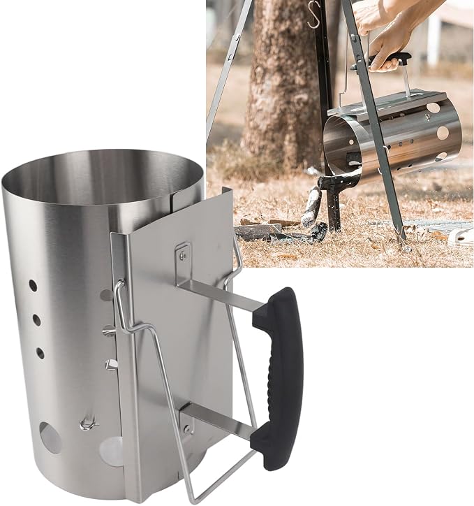 Agatige Charcoal Grill Chimney Starter, Stainless Steel Portable Charcoal - Image 5