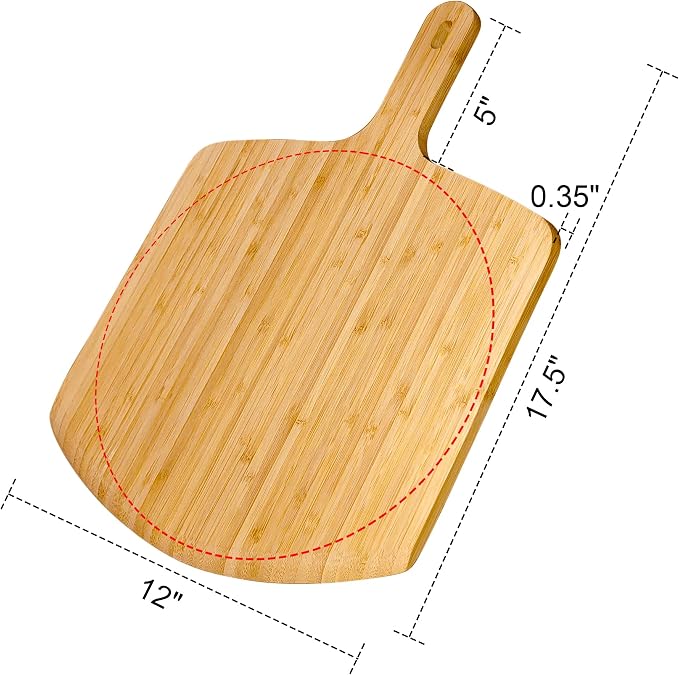 Pizza Peel 12inch 2 pack Bamboo Pizza Paddle Wooden Pizza Peels Pizza Server - Image 3