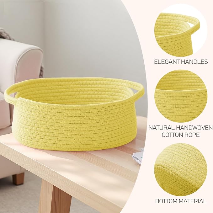 Woven Basket, Small Rope Storage Bin - Image 3