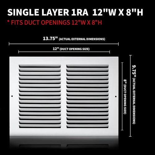 12x8 Vent Cover, Air Return Vent Cover, Flat Vent Cover, Rejillas De Aire - Image 2