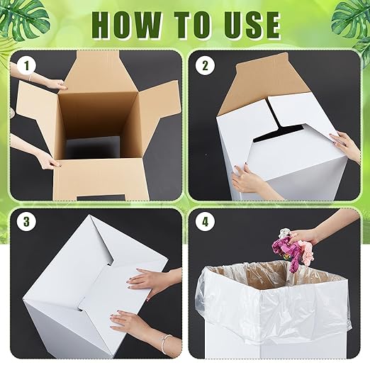 10 Pack 30 Gallon Recycling Bins Cardboard Trash Cans Disposable and Reusable - Image 3