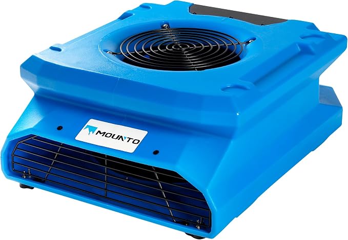 MOUNTO 1/4 HP 1200 CFM Low Profile Air Mover, 2-Speed Carpet Dryer Floor Fan - Image 3