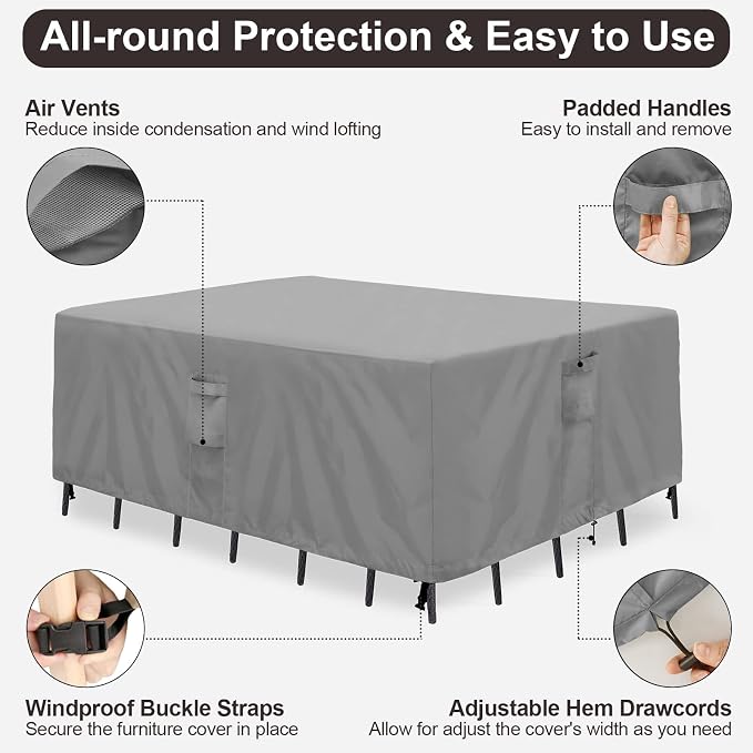 PureFit Patio Furniture Covers, Outdoor Table Furniture Cover Waterproof - Image 5