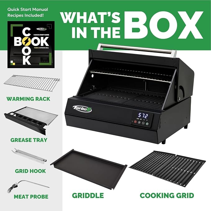 Turbo E XL Electric Grill, 1700W Infrared, Warming Rack and Probe, Apartment - Image 5