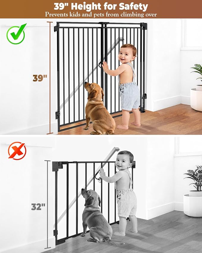 34-53" No Bottom Bar Baby Gates Dog Gate - Image 2