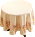 patdrea Designer Vintage Round Tablecloth, Pineapple Pattern Linen Tropical by Welcometopatdrea