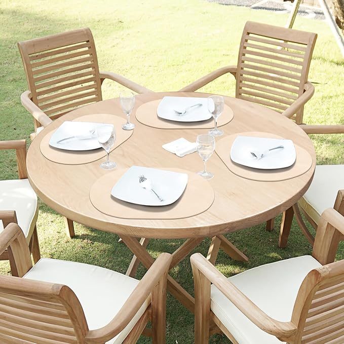 ADRIMER Placemats, Heat Resistant Oval Placemats Set of 6 Washable 12 x 17 Inch - Image 7