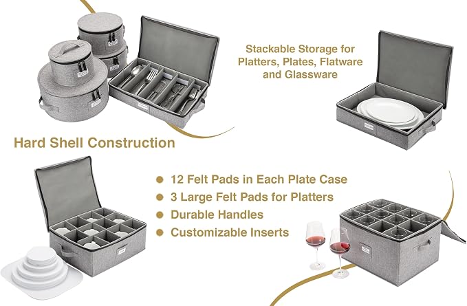 8pcs Hard Shell China Dinnerware Storage Containers - Image 4
