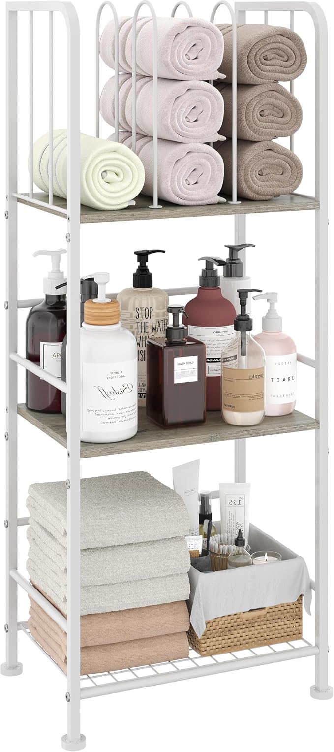 Towel Rack Free Standing 3-Tier M-Shaped Detachable Dividers, Durable Metal by Jautokerdar