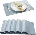 DOLOPL Faux Leather Placemats Set of 6, Wipeable Anti Slip Dining Place Mats by DOLOPLOfficial