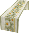 Daisy Flower Table Runner, Summer Watercolor Plants Floral Spring Garden Table by JanJCurt