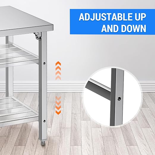 Commercial Foldable Heavy Duty Stainless Steel Table, 48 x 24 Inches Metal Prep - Image 6