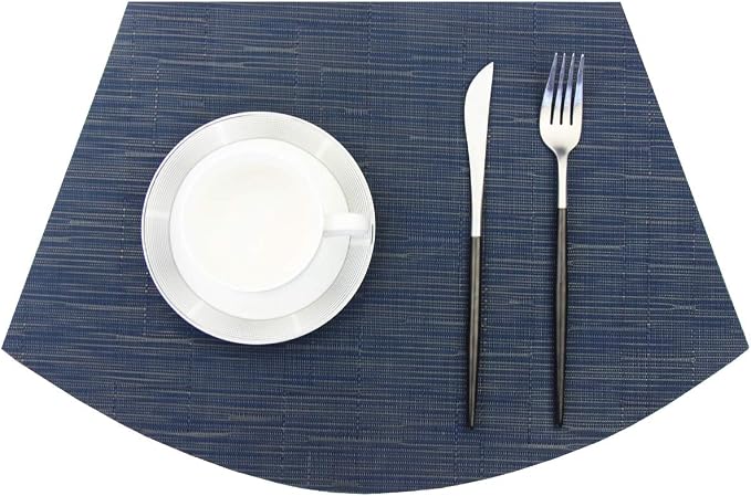 PIGCHCY Wedge Shaped Placemats for Dining Table Washable Vinyl Placemats Heat - Image 3