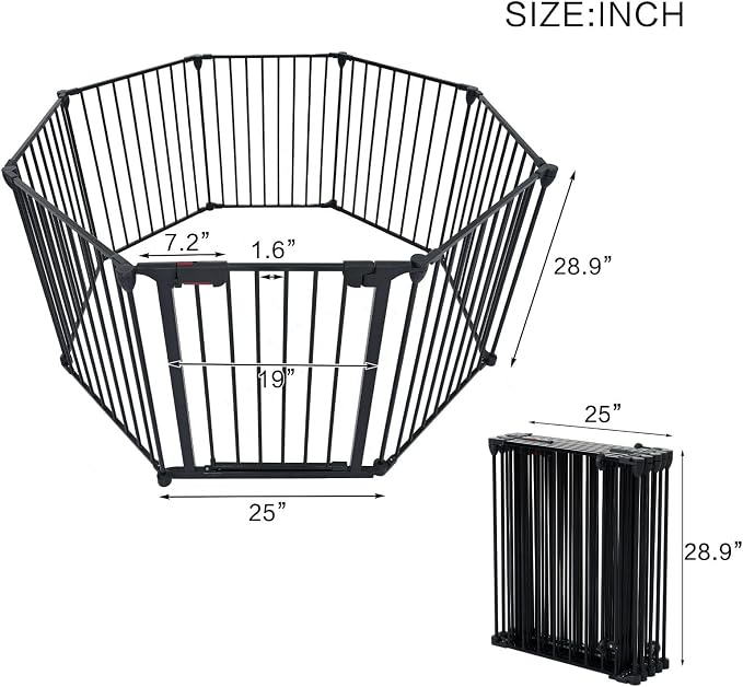 8-Panel Configurable Metal Safety Gate Play Yard - Image 3