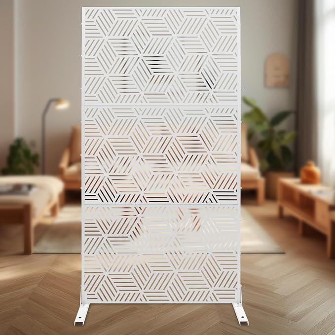 Outdoor Privacy Screens Freestanding, Rustproof Metal Decorative Fence Panels - Image 4