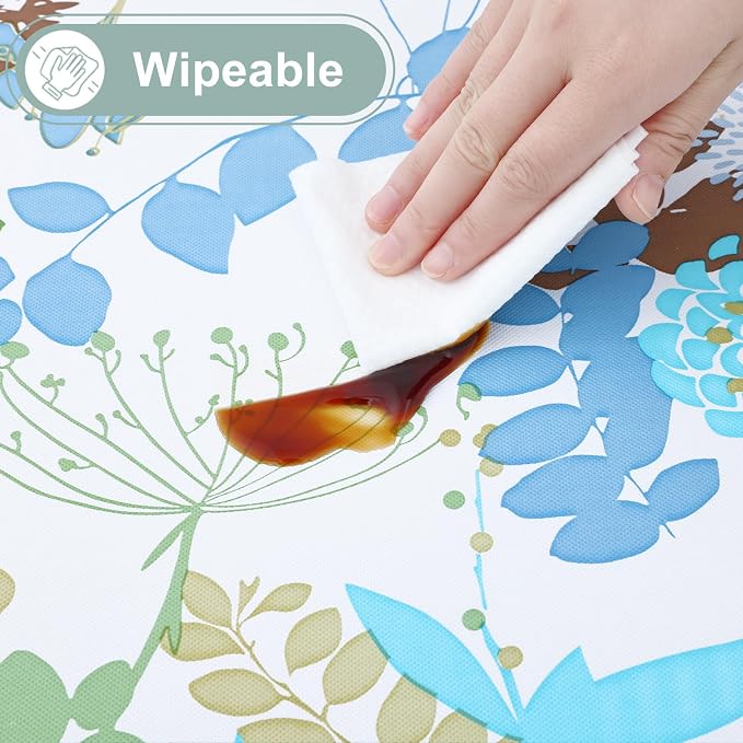 misaya Round Waterproof Vinyl Table Cloth, Wipeable Tablecloth - Image 5
