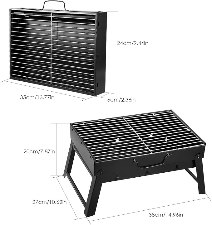 Folding Portable Barbecue Charcoal Grill, Barbecue Desk Tabletop Outdoor - Image 4
