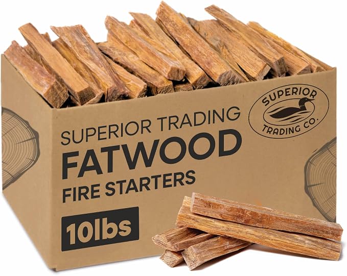 Superior Trading Premium Fatwood Fire Starter Sticks, Natural Kindling by SuperiorTradingCo