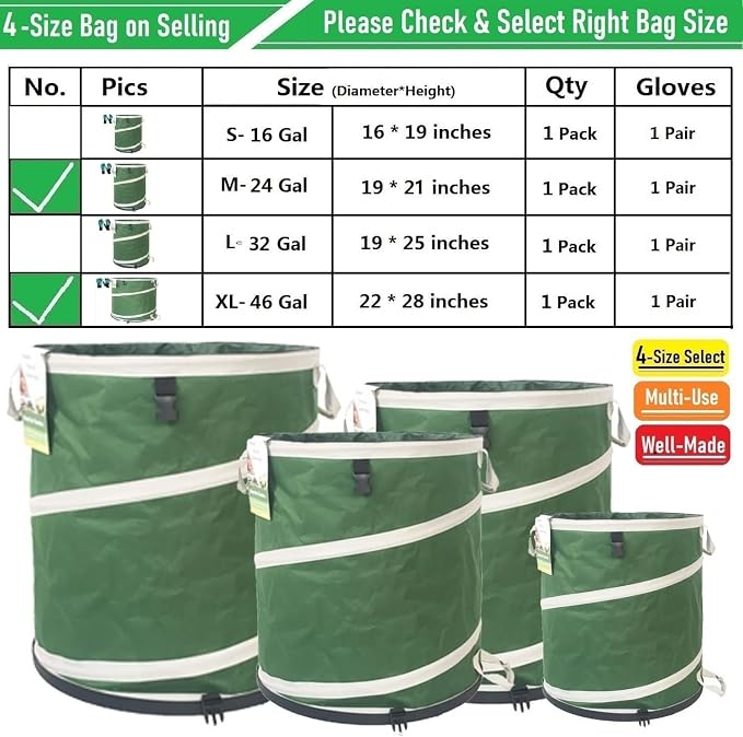 24 Gallon and 46 Gallon Collapsible Trash Can Solid Bottom - Image 9