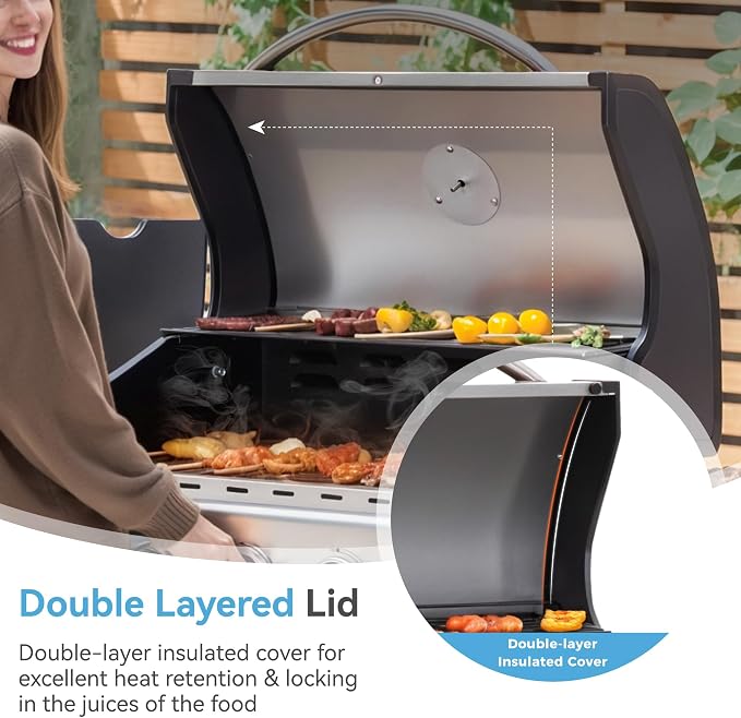 GREEN PARTY 4 Burner BBQ Propane Gas Grill - Image 8
