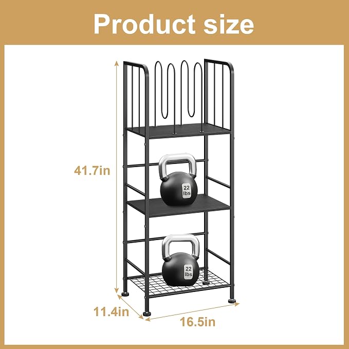 Towel Rack Free Standing 3-Tier M-Shaped Detachable Dividers, Durable Metal - Image 2