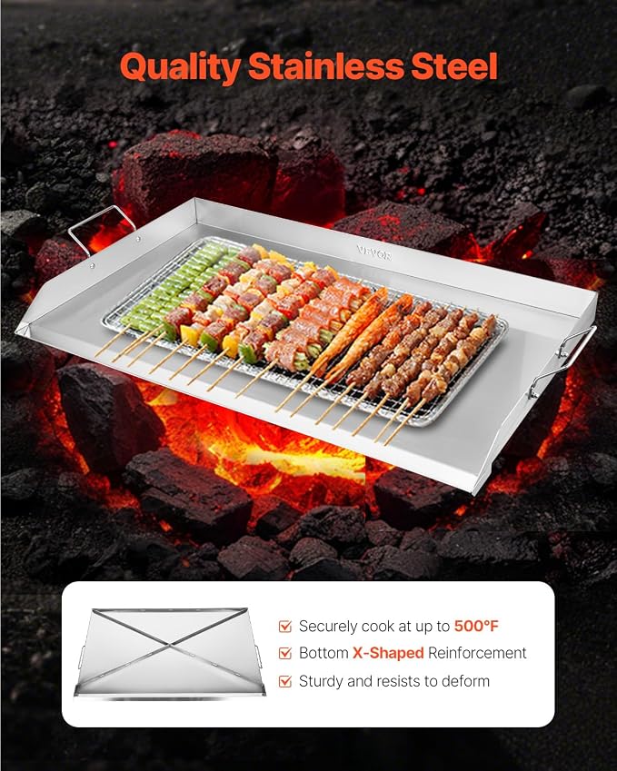 VEVOR Stainless Steel Griddle, 36x22 inch Universal Flat Top Rectangular Plate - Image 2