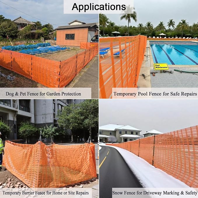 5x100 FT Orange Safety Fence, Plastic Mesh Roll - Image 8
