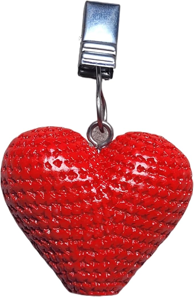 TwoFish Home Set of 4 Red Heart Tablecloth Weights Clips Red Heart Handicraft - Image 5