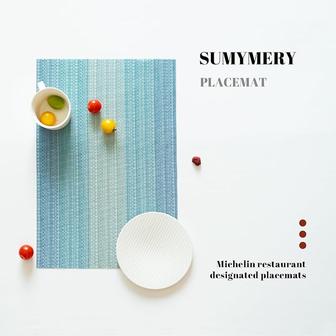 Placemats Set of 4 Vinyl/Plastic Woven Place Mats - Image 5