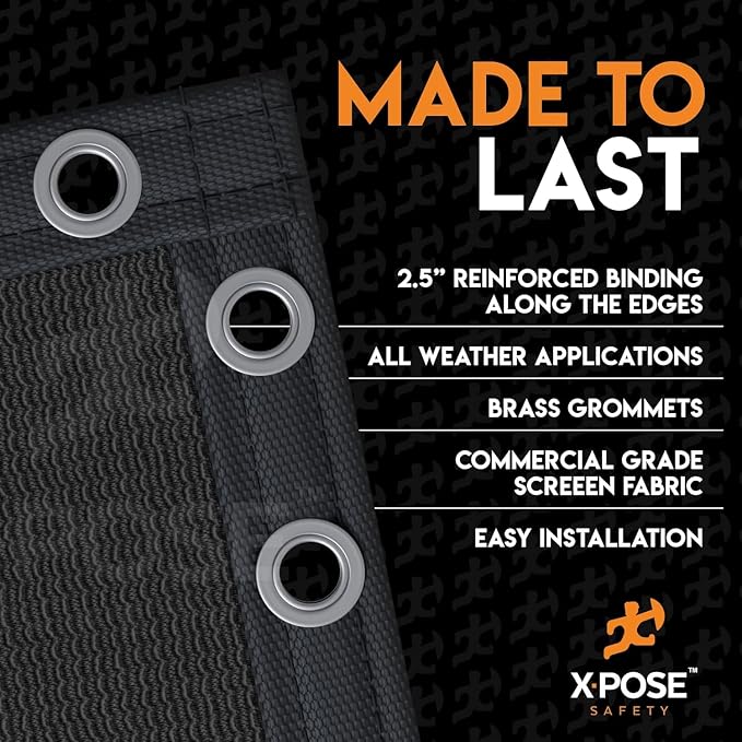 Xpose Safety Privacy Fence Screen 6’ x 50’ – Heavy Duty Black Mesh - Image 5