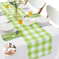 Fabric Checkered Table Runner 1 Pack Waterproof Gingham Table Runner 14W x 108L by Cupuamon