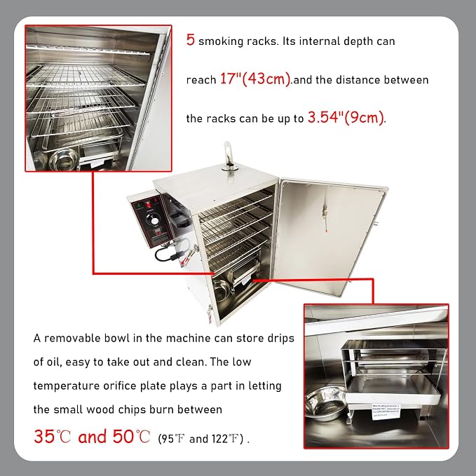 Electric BBQ Meat Smoker Commercial Vertical Digital Side Wood Chip Loader - Image 5