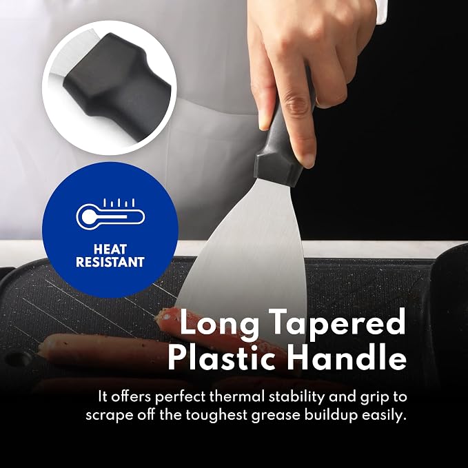 New Star Foodservice 38323 Plastic Handle Slant Edge Grill Scrapers, 4 by - Image 5