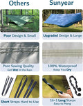 Camping Hammock with Rain Fly and Insect Net, Green Nylon Oxford