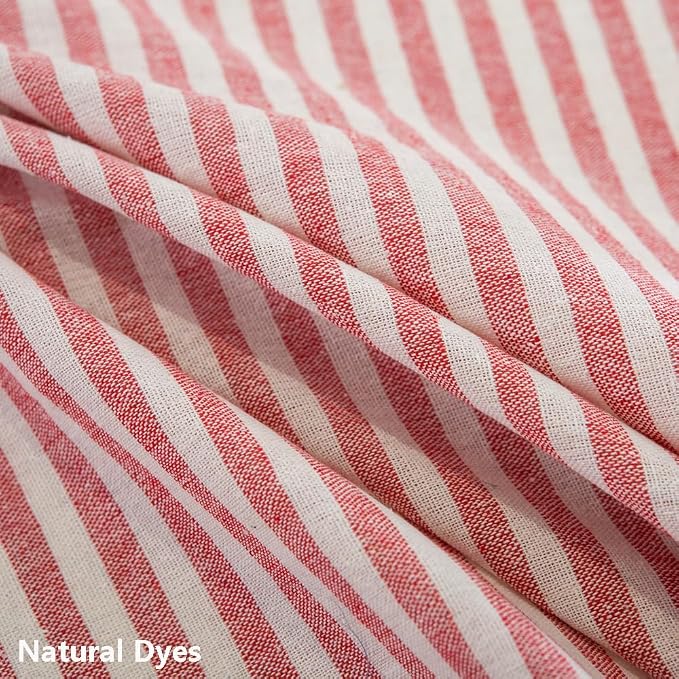 TruDelve Cloth Tablecloths Rectangular Red and White Striped Tablecloth Outdoor - Image 4