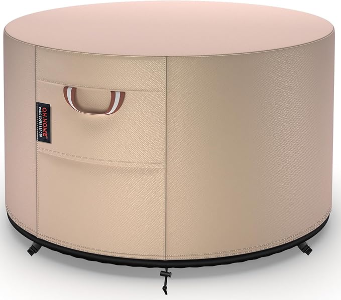 QH.HOME Fire Pit Cover Round-36" D X 24" H Inch Heavy Duty 900D Strong by QHHOME