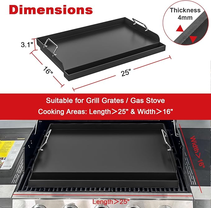 25" x 16" Nonstick Griddle Insert - Image 2