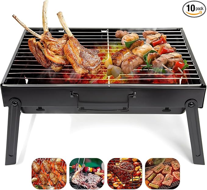Folding Portable Barbecue Charcoal Grill, Barbecue Desk Tabletop Outdoor by AGM