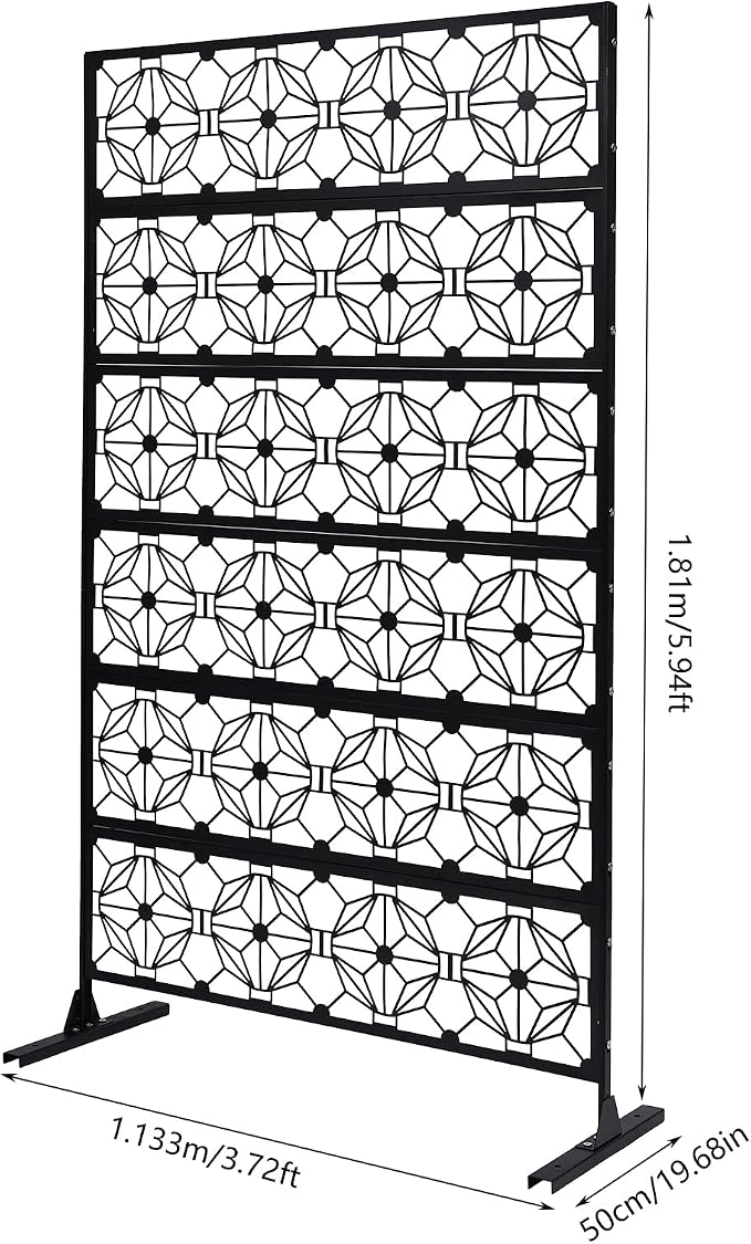 Metal Outdoor Divider 71x40'' Privacy Screens 6 Panels Privacy Fence - Image 7
