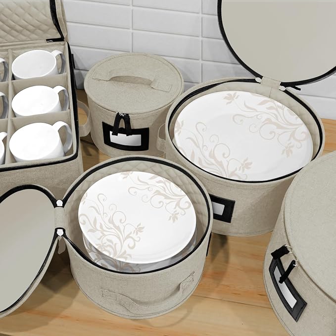 BALEINE China Storage Containers, Sturdy Quilted Wine Glass Storage, Plate - Image 5