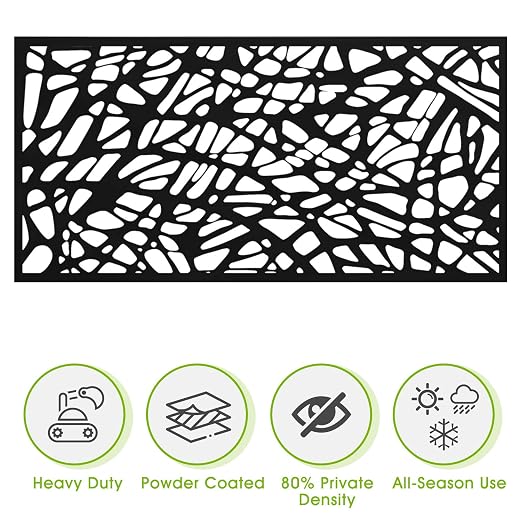Casaphoria 72" H x 47" W Metal Outdoor Privacy Screen, Freestanding Decorative - Image 4