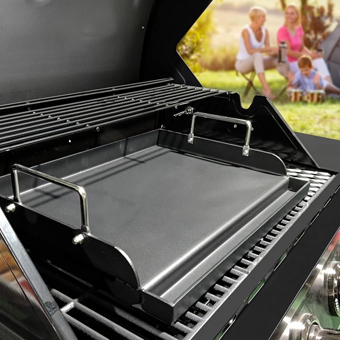 Uniflasy Nonstick Griddle for Gas Grill, Cast Iron Griddle for Outdoor Gas & - Image 9