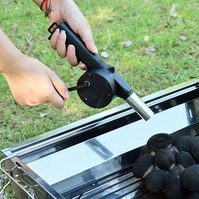 Small Manual Air Blower Hand Crank BBQ Fan Portable Barbecue Air Blower - Image 3